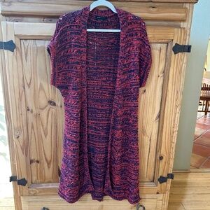 BCBGMaxAzria Cardigan‎ Textured Open Knit Duster Women's Size Small